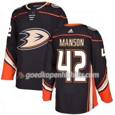 Anaheim Ducks Josh Manson 42 Adidas 2017-2018 Zwart Authentic Shirt - Mannen